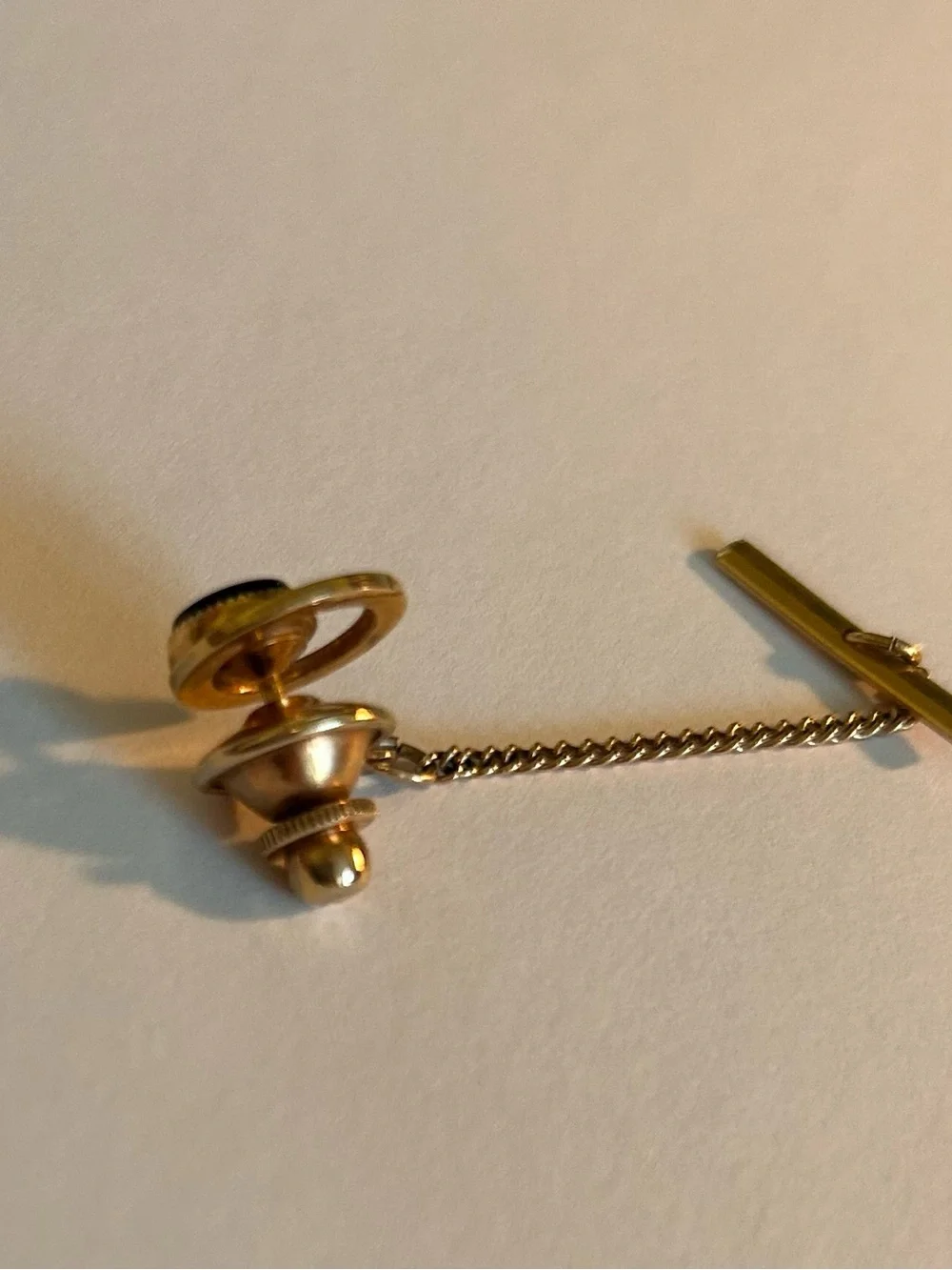 Vintage Gold-tone Tie Tack with Black Center